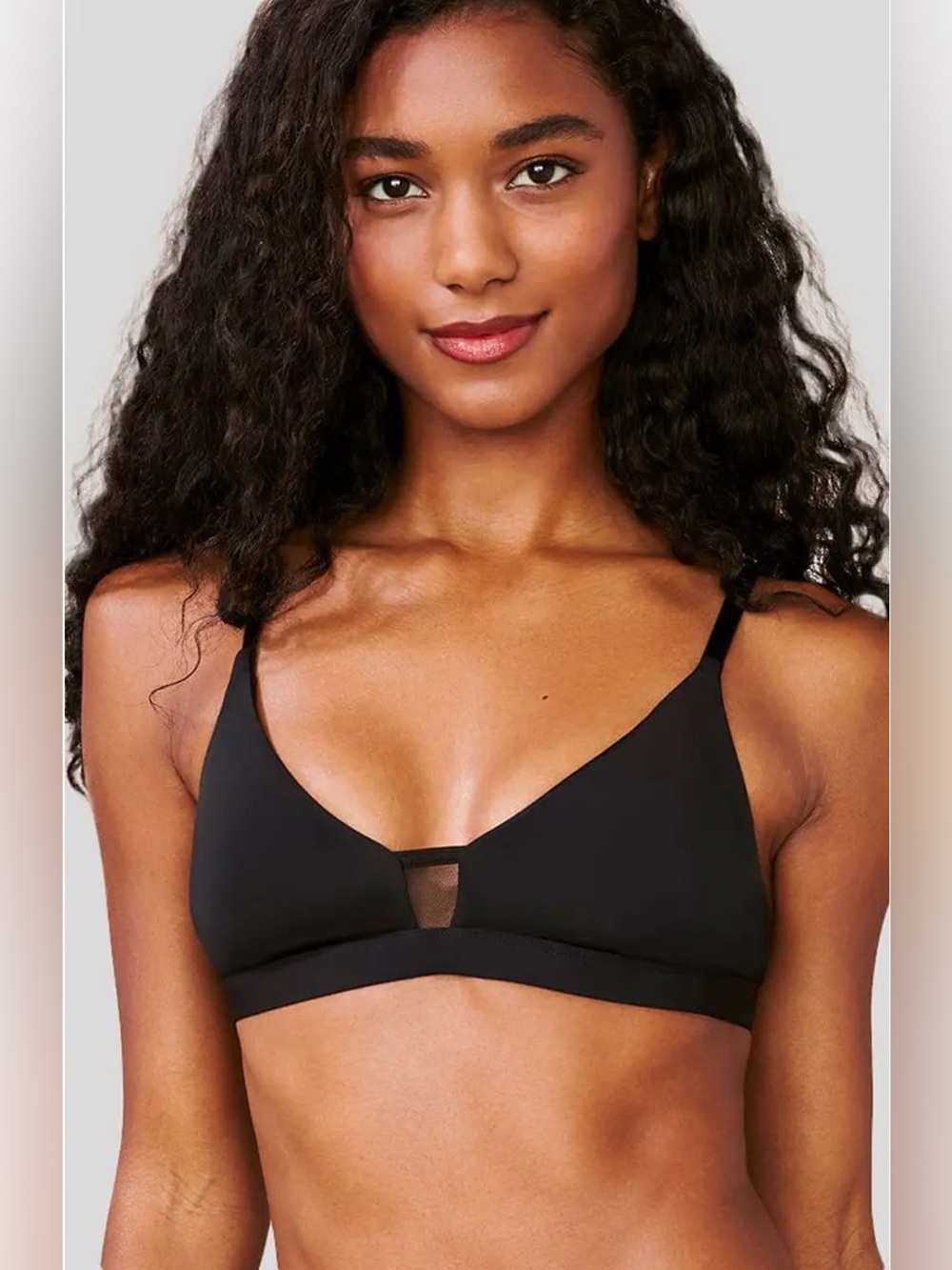 NWT Pepper Limitless Wirefree Scoop Bra Everyday Padded Black Triangle Bra